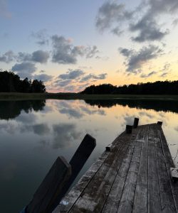 Uitzicht stijger met sonsopkomst