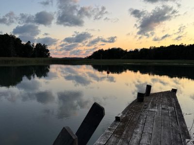 Uitzicht stijger met sonsopkomst